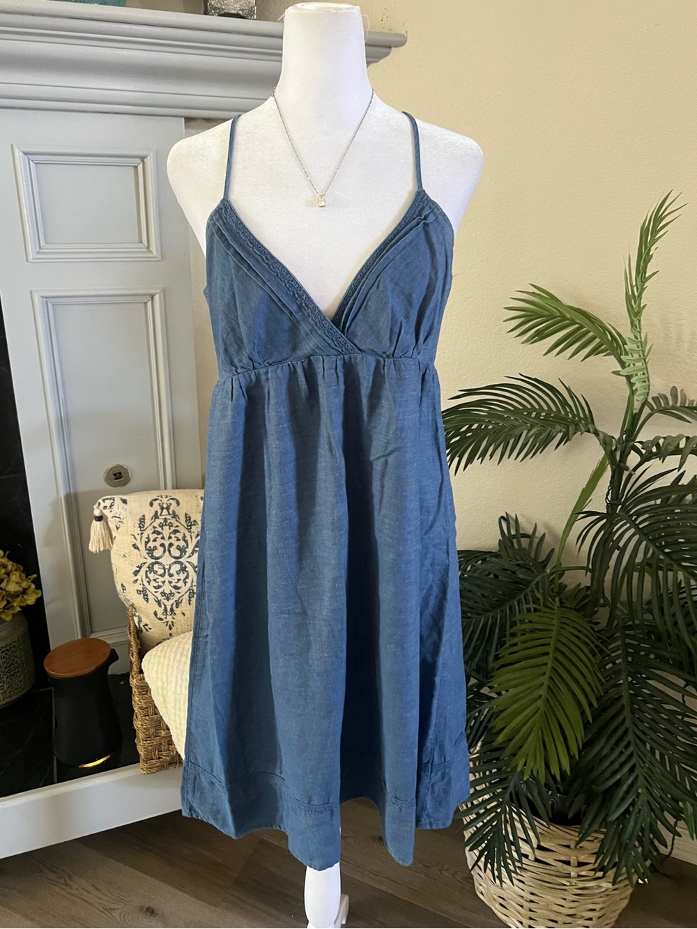 lei Y2K Blue Spaghetti Strap Mini Dress
